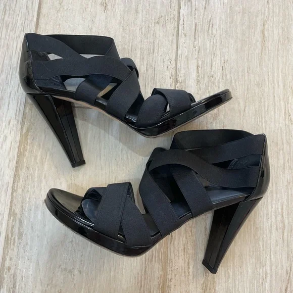 Stuart Weitzman Crossup Black Elastic- Narrow Width - Picture 3 of 7